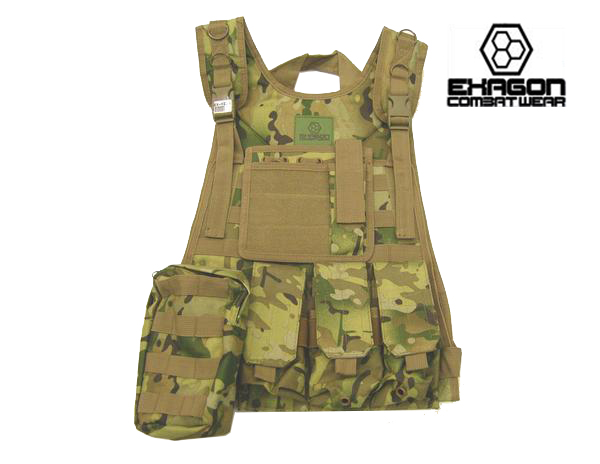 EXAGON GILET TATTICO VEGETATO PROFESSIONALE CON 6 TASCHE  (EX-V21)