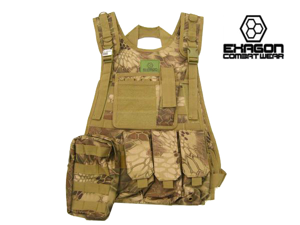 EXAGON GILET TATTICO VEGETATO PROFESSIONALE CON 6 TASCHE  (EX-V21) - HIGHLANDER (HLD)