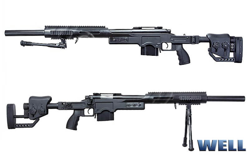 WELL FUCILE SNIPER MSR SOCOM BOLT ACTION CON BIPIEDE NERO (MB4410B)