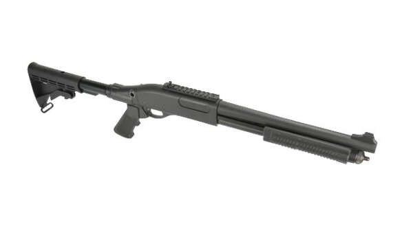 GOLDEN EAGLE FUCILE A POMPA M870 FULL METAL GAS TACTICAL MEDIUM NERO (GE-M870TM) - immagine 3