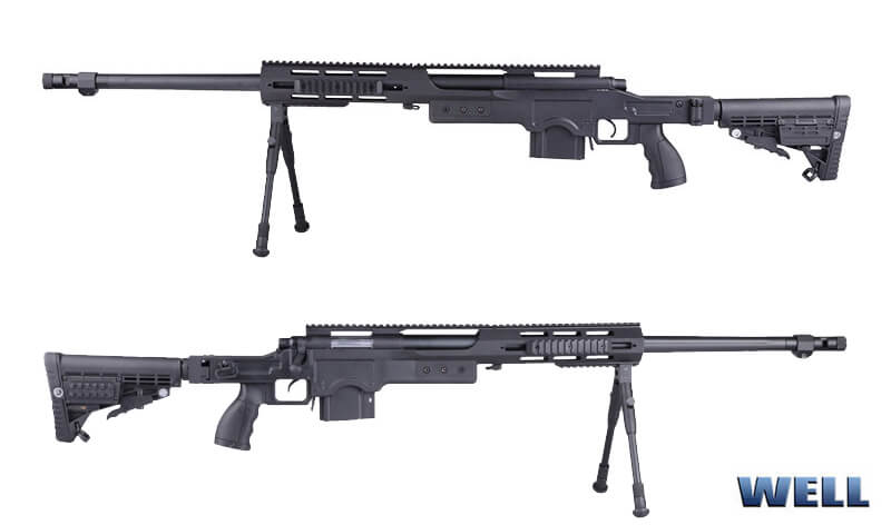 WELL FUCILE A MOLLA MSR FOLDING TYPE SNIPER RIFLE BOLT ACTION BLACK (MB4412B)