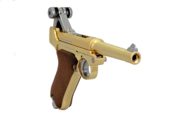 LUGER P08 SCARRELLANTE FULL METAL SHORT GOLD (W-P08SG) - immagine 2