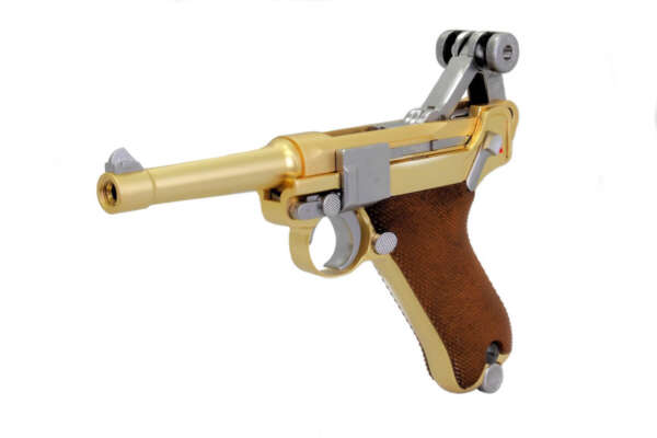 LUGER P08 SCARRELLANTE FULL METAL SHORT GOLD (W-P08SG) - immagine 3