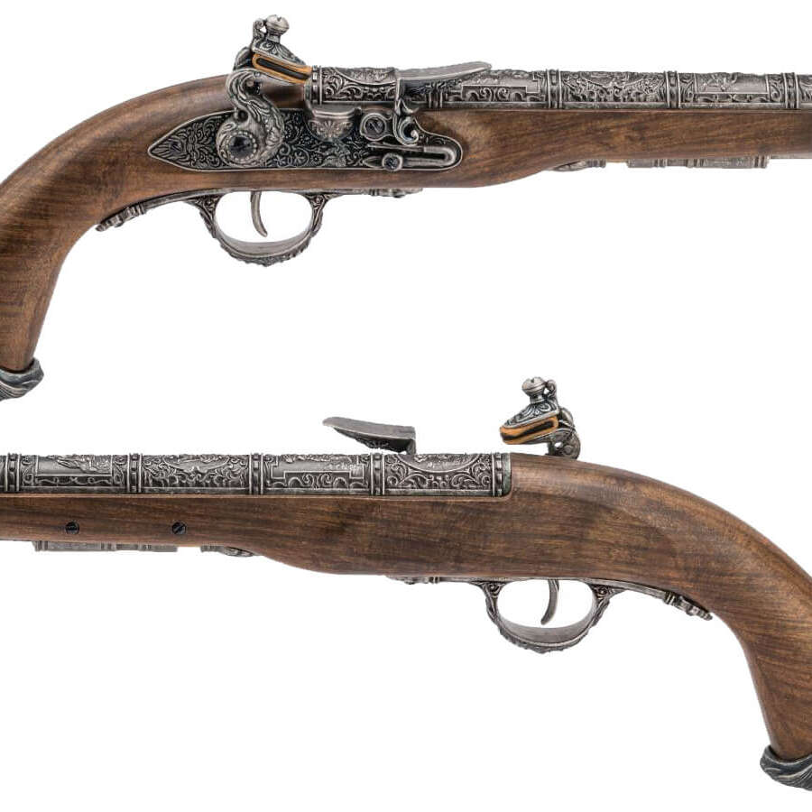 HFC PISTOLA A GAS PIRATE FLINTLOCK 18TH CENTURY SILVER (HG 502SILV)
