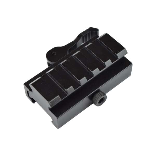 JS-TACTICAL RIALZO 1/2 POLLICE SLITTA STANDARD 20mm 5 SLOTS QD NERO (JS-RTQD5) - immagine 2