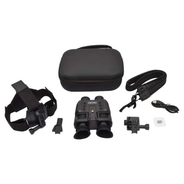 JS-TACTICAL VISORE NOTTURNO BINOCULARE ZOOM DIGITALE 1X-8X LENTI 25mm (JS-NV1) - immagine 3