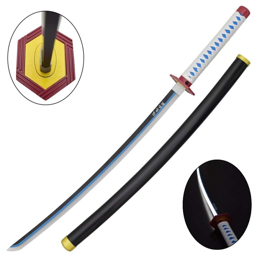 KATANA ORNAMENTALE CON ILLUMINAZIONE LED VERSIONE BAMBOO (ZS654GDWD-LS)