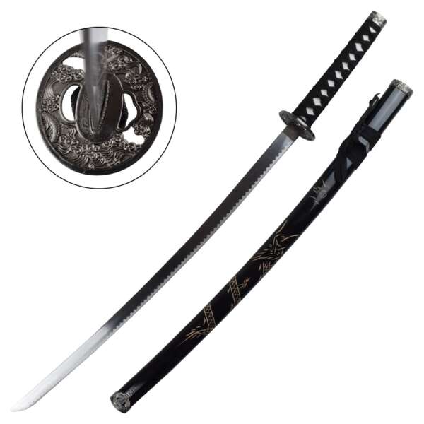 KATANA ORNAMENTALE NERA (ZS574 NERO) - immagine 2