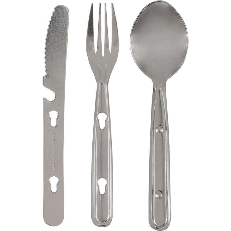 HIGHLANDER Set di clip per coltello, forchetta e cucchiaio GRIGIO ALLUMINIO