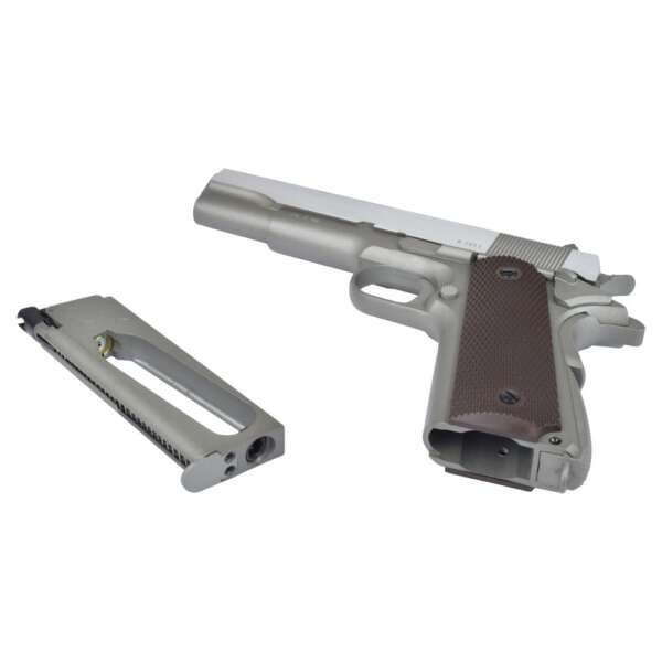 KWC PISTOLA A CO2 SCARRELLANTE 1911 TACTICAL SILVER (KW-1911TACS) - immagine 3