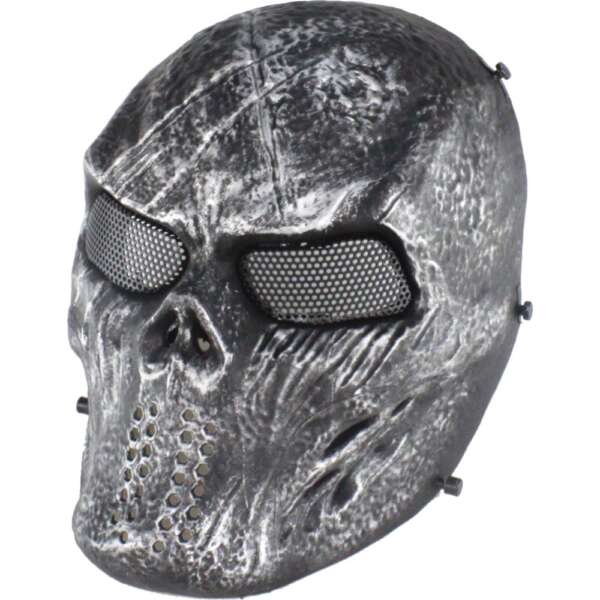 MASCHERA BLOODED SKULL NERO E SILVER (WO-MA79S) - immagine 4