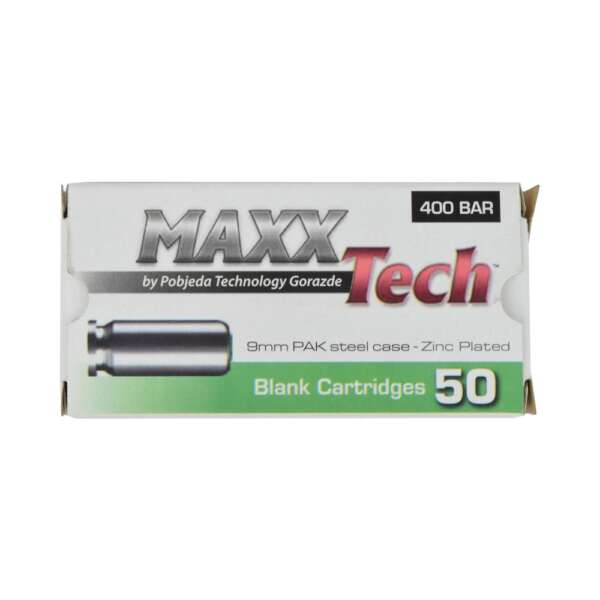 MAXX TECH CARTUCCE A SALVE CALIBRO 9mm PLACCATE ZINCO (MT9) - immagine 2