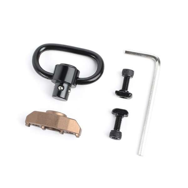 METAL GANCIO CINGHIA QD CON ATTACCO PER KEYMOD/M-LOK DARK EARTH (ME04022-T) - immagine 2