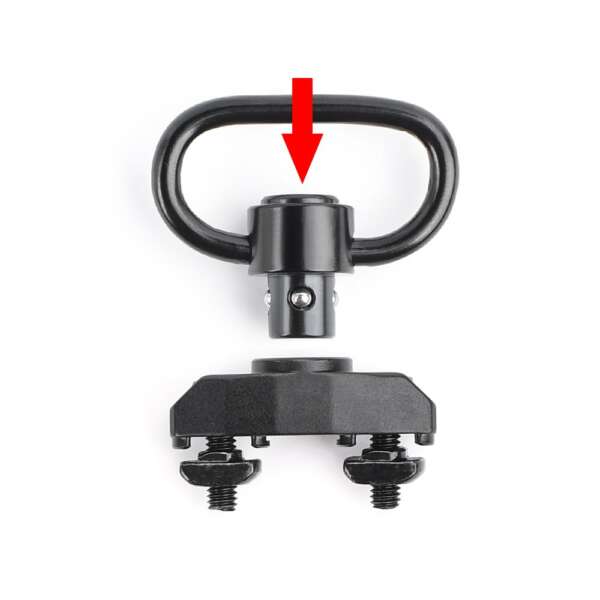 METAL GANCIO CINGHIA QD CON ATTACCO PER KEYMOD/M-LOK NERO (ME04022-B) - immagine 3