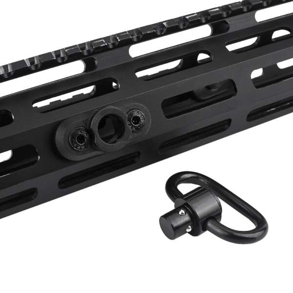 METAL GANCIO CINGHIA QD CON ATTACCO PER KEYMOD/M-LOK NERO (ME4019-B) - immagine 4