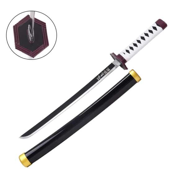 MINI KATANA ORNAMENTALE CON LAMA IN BAMBOO (ZS654MI-WD) - immagine 2