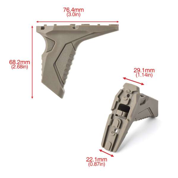 MP LINK ANGLED HAND STOP PER SISTEMI M-LOK/KEYMOD DARK EARTH (MP1008-T) - immagine 5