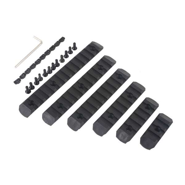 MP SET 6 SLITTE 20mm IN POLIMERO PER KEYMOD E M-LOK NERO (MP2013-B) - immagine 13