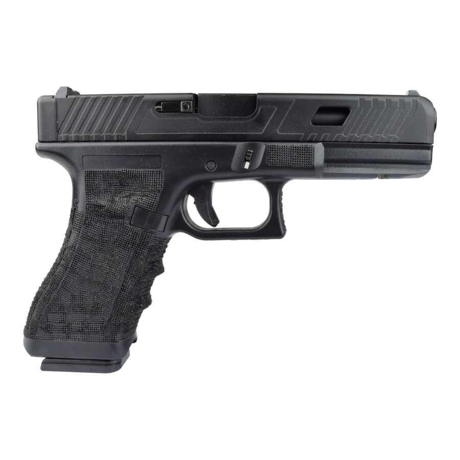 PISTOLA A GAS SCARRELLANTE IMPUGNATURA ZIGRINATA NERA (VG1-B)