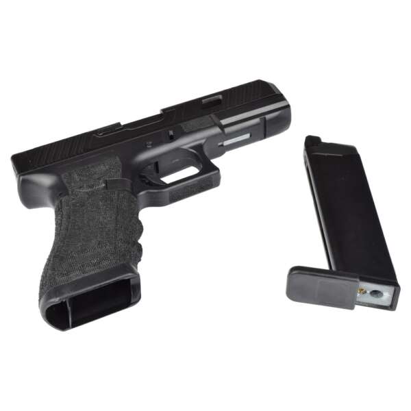 PISTOLA A GAS SCARRELLANTE IMPUGNATURA ZIGRINATA NERA (VG1-B) - immagine 3