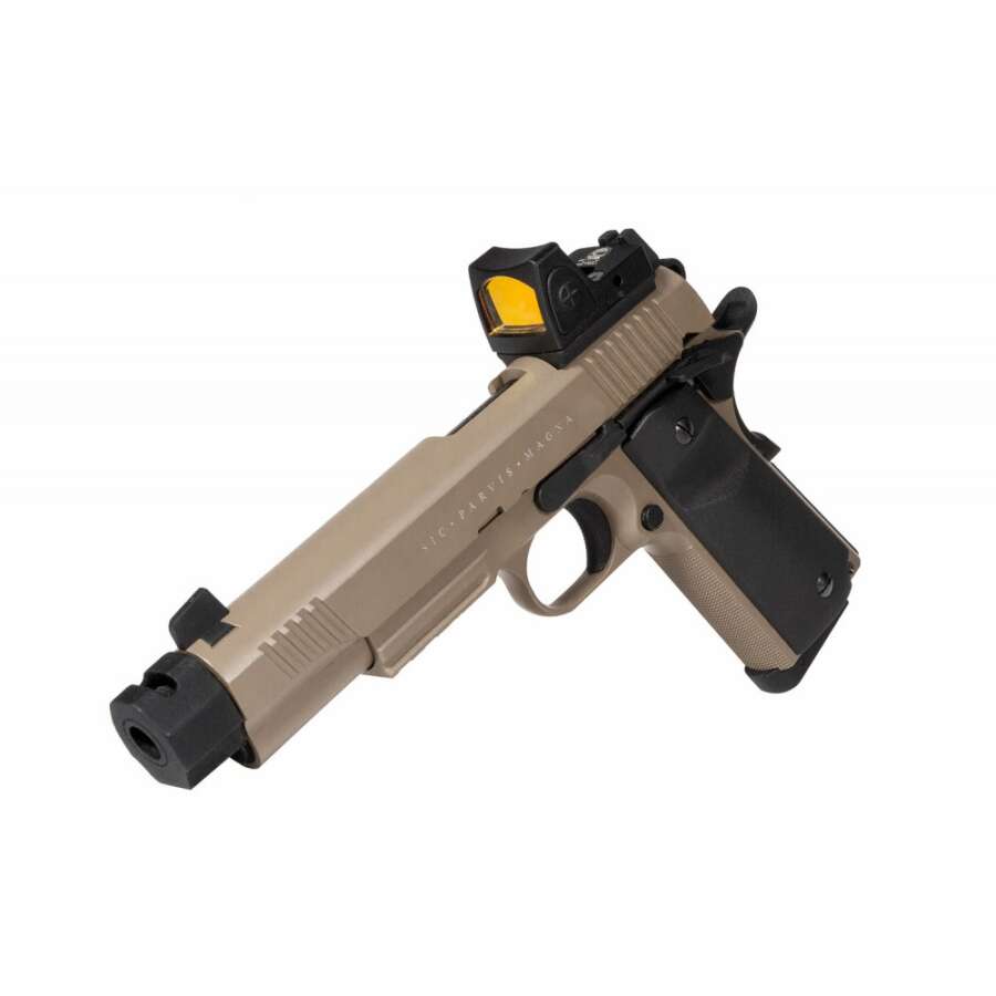 PISTOLA A CO2 RUDIS MAGNA CUSTOM VII 1911 TAN & BLACK C/RED DOT SECUTOR