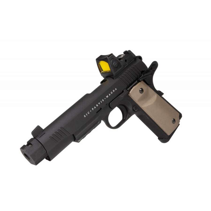 PISTOLA A CO2 RUDIS MAGNA CUSTOM XII 1911 BLACK & TAN C/RED DOT SECUTOR