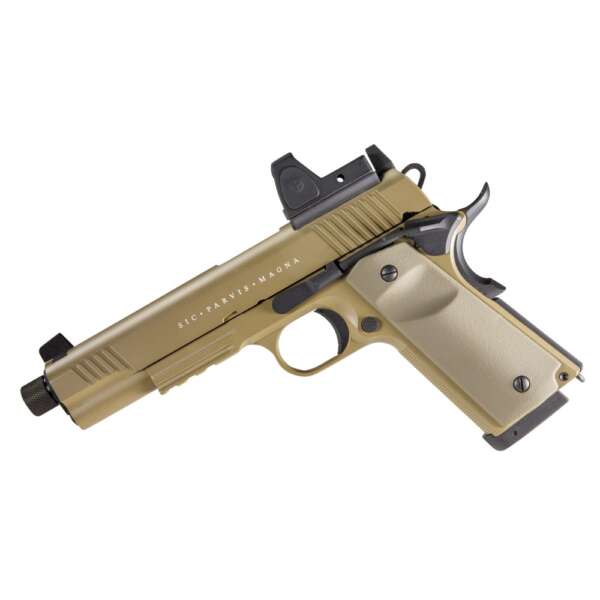 PISTOLA A CO2 RUDIS MAGNA VII 1911 TAN C/RED DOT SECUTOR