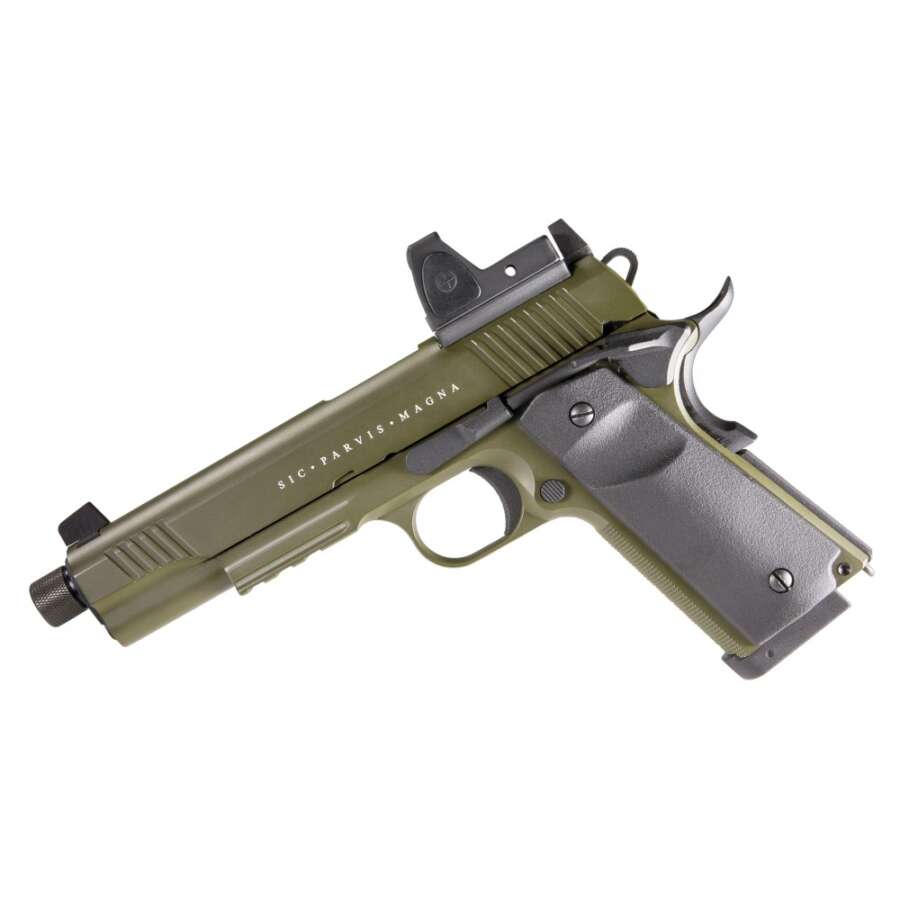 PISTOLA A CO2 RUDIS MAGNA XIV 1911 OLIVE C/RED DOT SECUTOR
