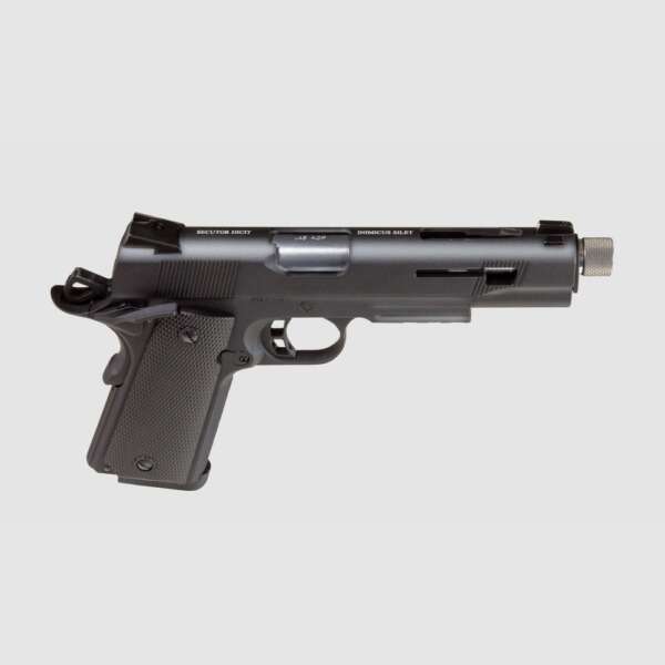 PISTOLA A CO2 RUDIS XI 1911 BLACK & SILVER BARREL SECUTOR - immagine 9