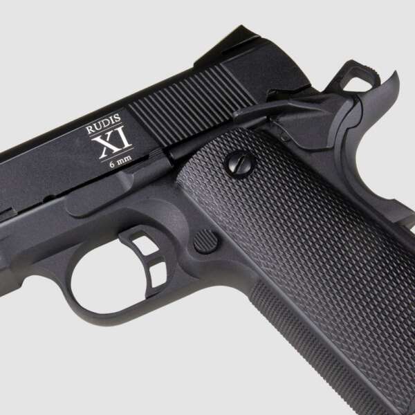 PISTOLA A CO2 RUDIS XI 1911 BLACK & SILVER BARREL SECUTOR - immagine 6