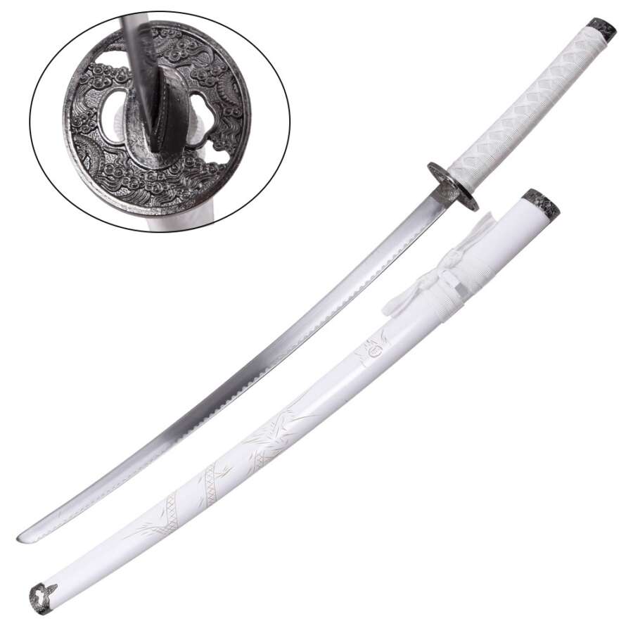 SET ORNAMENTALE KATANA-WAKIZASHI-TANTO BIANCO (ZS 574SET)