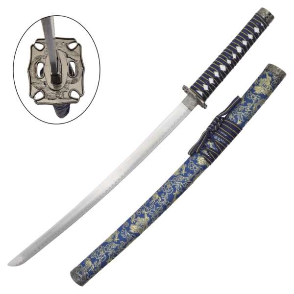 SET ORNAMENTALE KATANA-WAKIZASHI-TANTO (JL029 SET BLU) - immagine 5