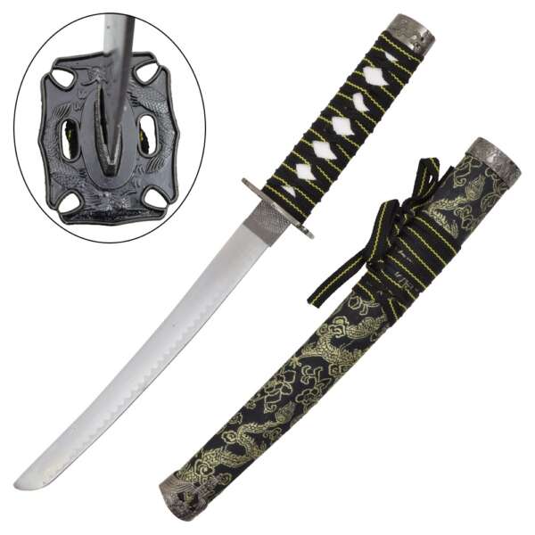SET ORNAMENTALE KATANA-WAKIZASHI-TANTO (JL029 SET NERO)
