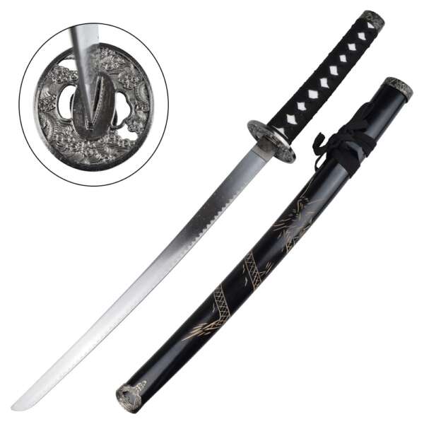 SET ORNAMENTALE KATANA-WAKIZASHI-TANTO NERO (ZS574S NERO) - immagine 3