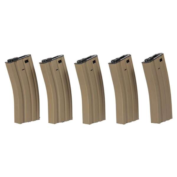 SPECNA ARMS SET 5 CARICATORI MAGGIORATI 300 COLPI PER SERIE M4/M16 TAN (SPE-05-025487) - immagine 2