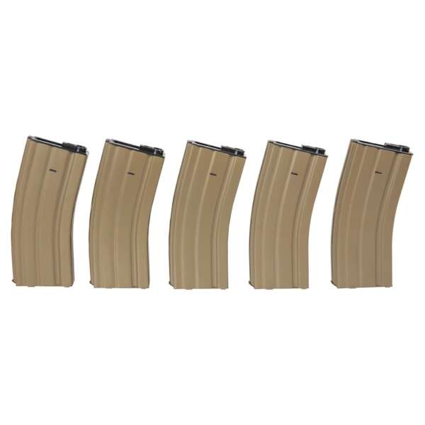 SPECNA ARMS SET 5 CARICATORI MAGGIORATI 300 COLPI PER SERIE M4/M16 TAN (SPE-05-025487) - immagine 3