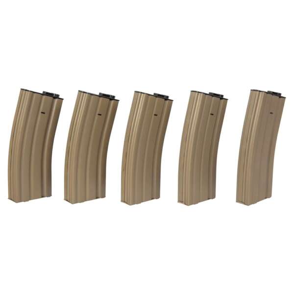 SPECNA ARMS SET 5 CARICATORI MAGGIORATI 300 COLPI PER SERIE M4/M16 TAN (SPE-05-025487)