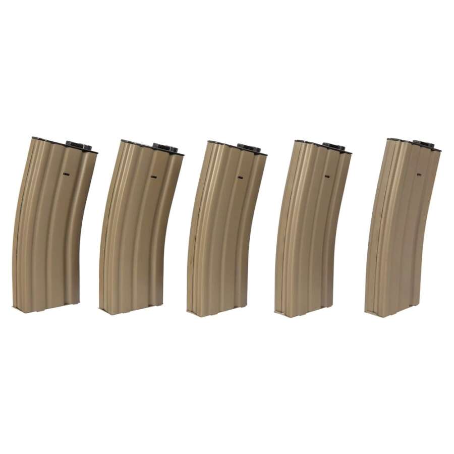 SPECNA ARMS SET 5 CARICATORI MAGGIORATI 300 COLPI PER SERIE M4/M16 TAN (SPE-05-025487)