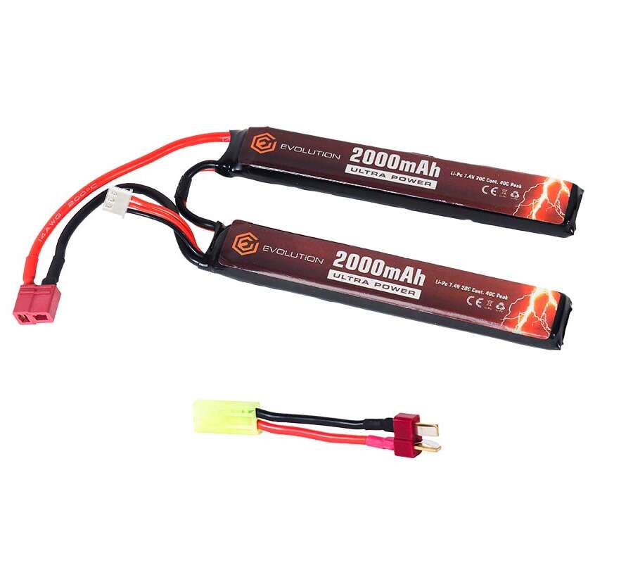 EVOLUTION LI-PO ULTRA POWER 7.4V 2000MAH 20C - 40C PEAK (2 X MM 10.2X21X126) EA0155B