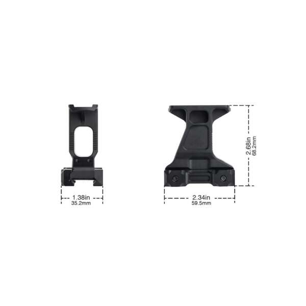 WADSN ATTACCO CON RIALZO 2.91" PER RED DOT T1/T2 NERO (WS2023-B) - immagine 9