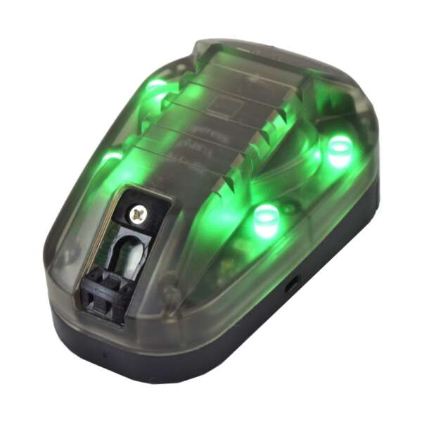WADSN LUCE DI SEGNALAZIONE PER ELMETTI NERA LUCE VERDE (WD3001-BGREEN) - immagine 2