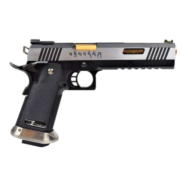 WE PISTOLA A GAS HI-CAPA 6.0 I-REX FORCE SILVER / GOLD BARREL (WH18-2TGD) - immagine 2