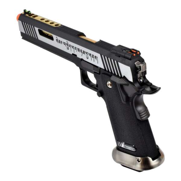 WE PISTOLA A GAS HI-CAPA 6.0 I-REX FORCE SILVER / GOLD BARREL (WH18-2TGD) - immagine 4