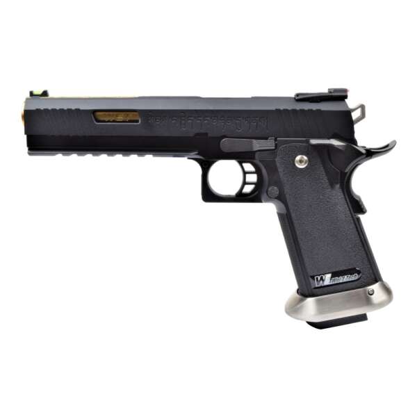 WE PISTOLA A GAS HI-CAPA 6.0 I-REX FORCE NERA / GOLD BARREL (WH18-BKGD) - immagine 3