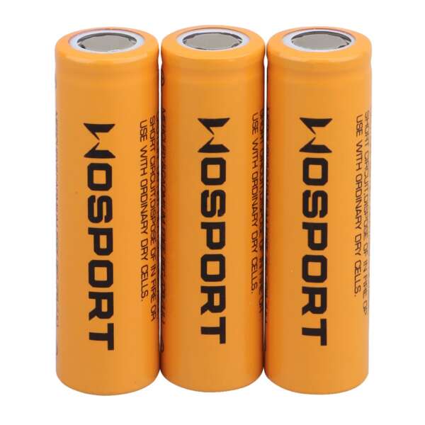 WOSPORT BATTERIE RICARICABILI 18650 Li-ION 3.7V x 1200mAh - 3 PEZZI (WO-EX049) - immagine 3