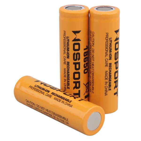 WOSPORT BATTERIE RICARICABILI 18650 Li-ION 3.7V x 1200mAh - 3 PEZZI (WO-EX049) - immagine 4
