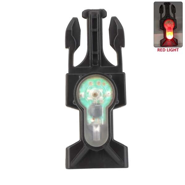 WOSPORT LUCE DI SEGNALAZIONE ROSSO SU FIBBIA CON SUPPORTO NERO (WO-LT04BR) - immagine 6