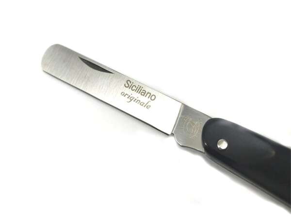 Coltello rasolino siciliano corno scuro 1424 cm 17 - immagine 3