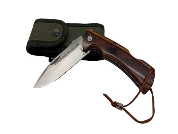 Coltello Caccia Cinghialetto Siculo con fodero in cordura verde