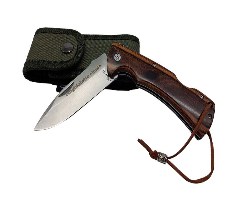 Coltello Caccia Cinghialetto Siculo con fodero in cordura verde